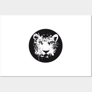 white graffiti tiger head Posters and Art